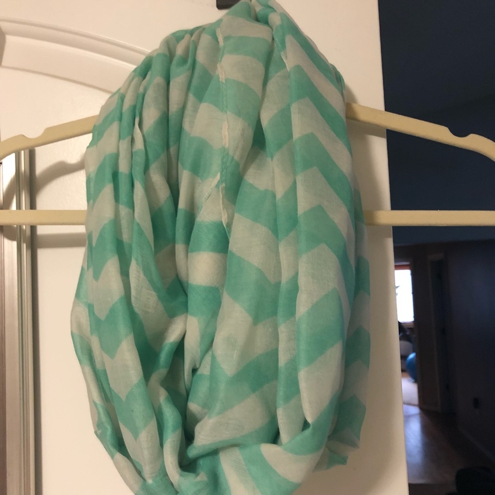 Mint chevron infinity scarf